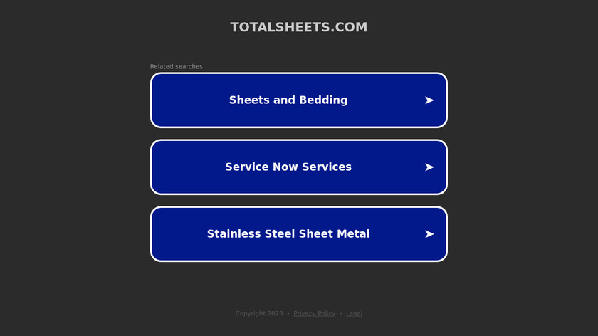 TotalSheets Landing Page