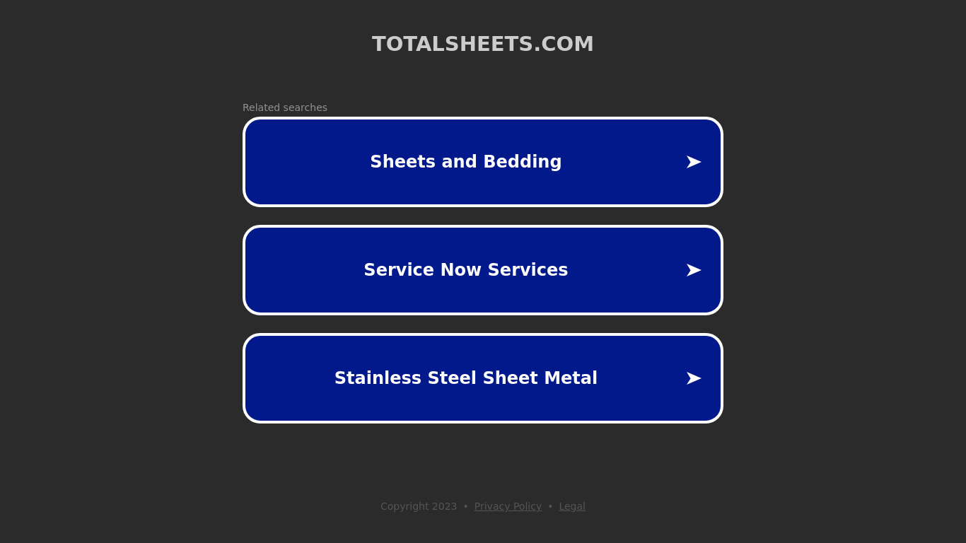 TotalSheets Landing page