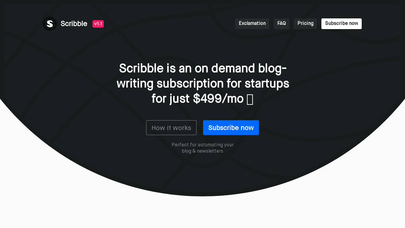 Scribble Landing page
