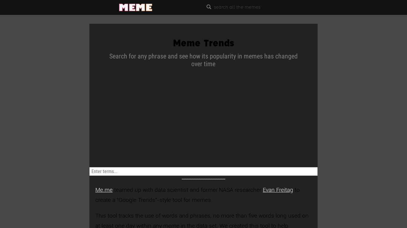 Meme Trends Landing page