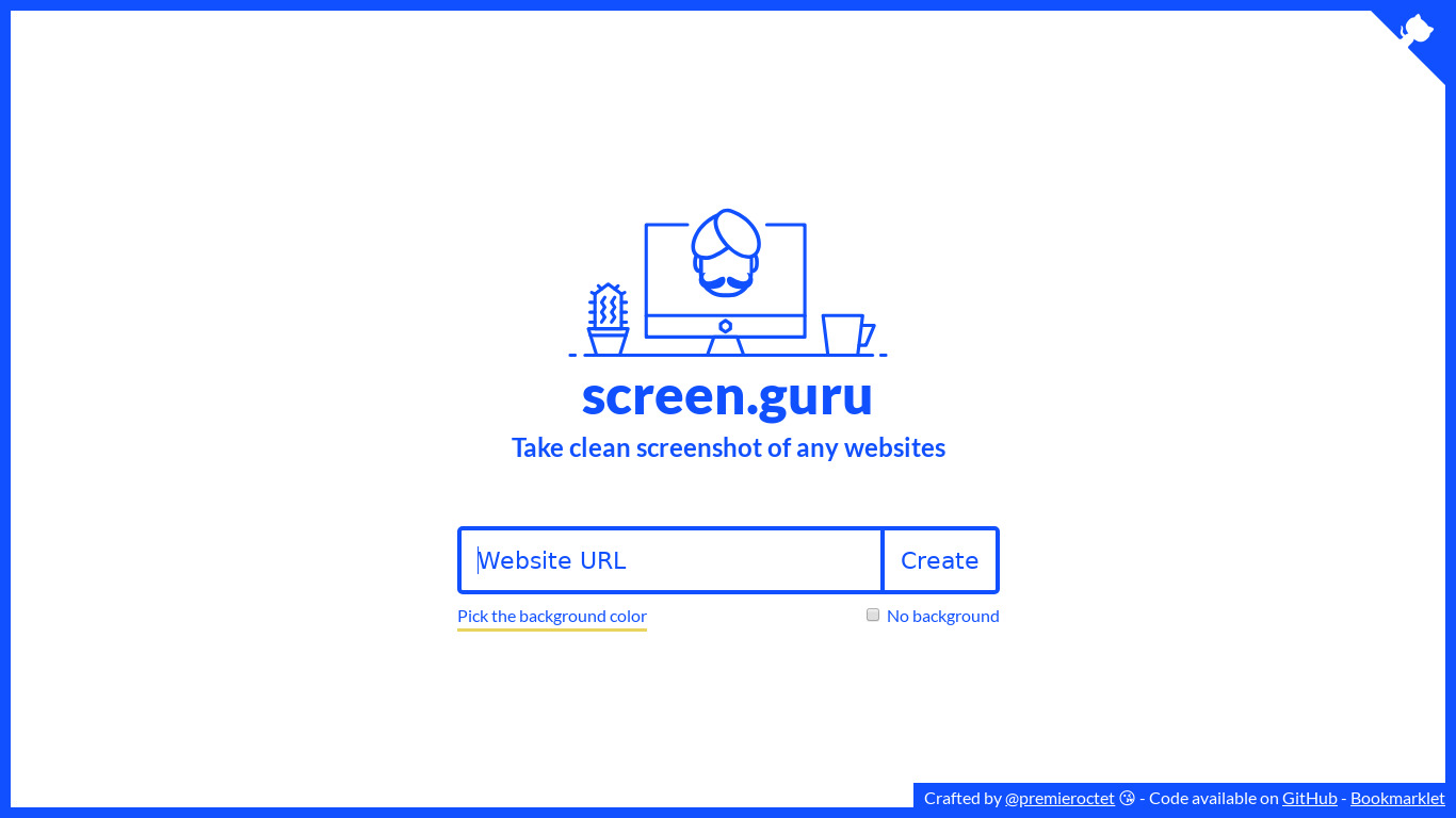 Screen Guru Landing page