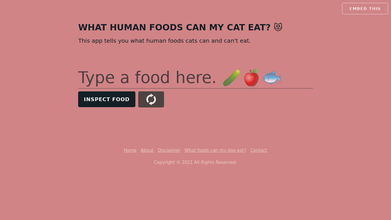 Foods Cats Can Eat Landing page