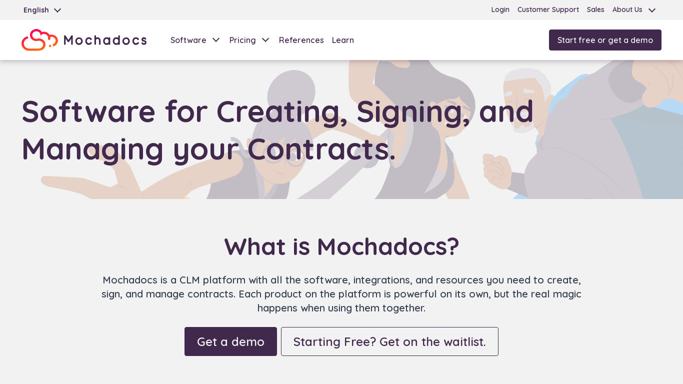 Mochadocs Landing page