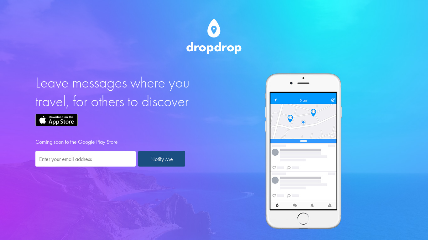 dropdrop Landing page