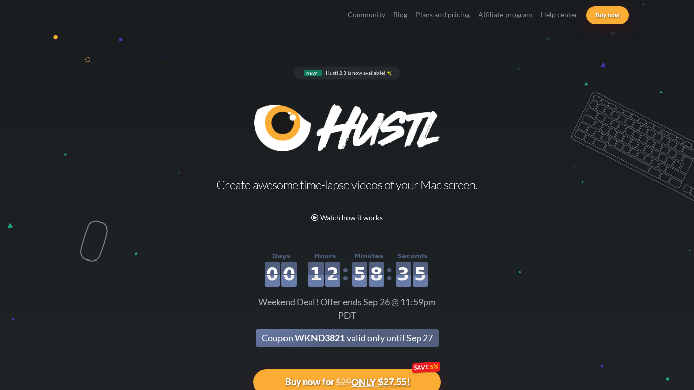 Hustl Landing page