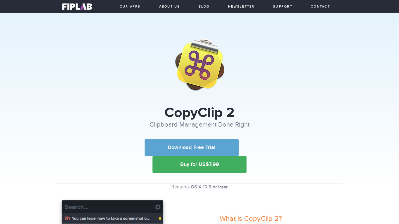 CopyClip Landing page
