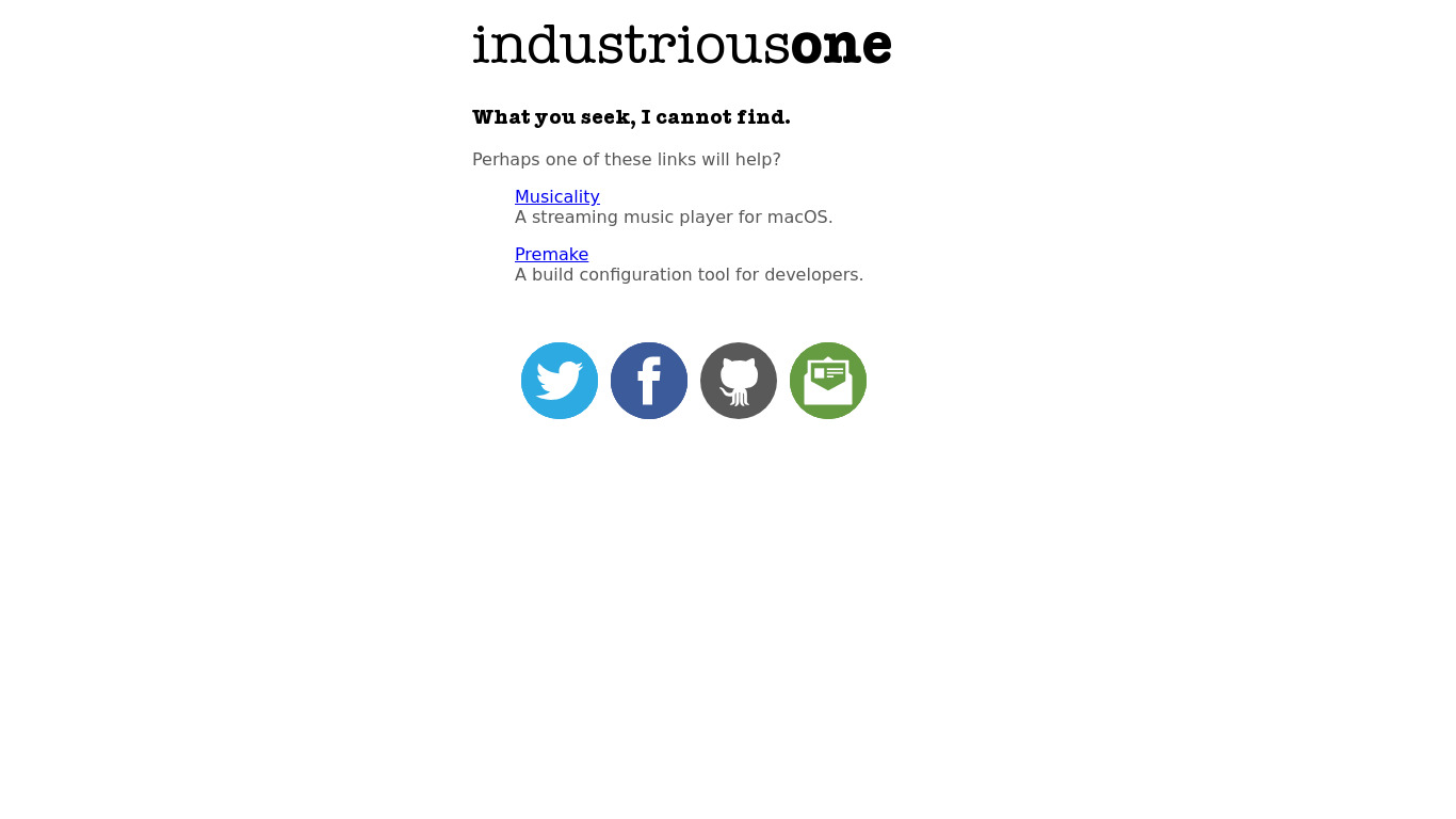 industriousone.com Premake Landing page