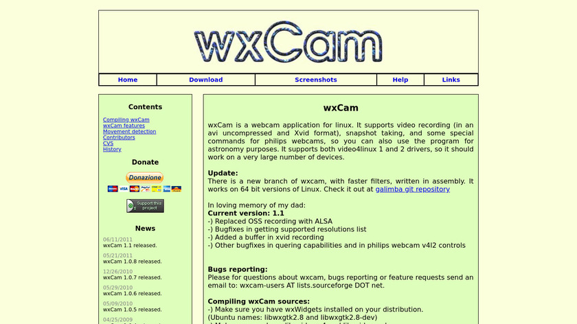 wxCam Landing Page