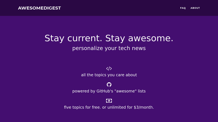 AwesomeDigest Landing Page