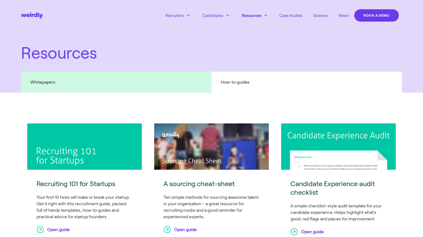 Recruiting 101 for Startups Landing page