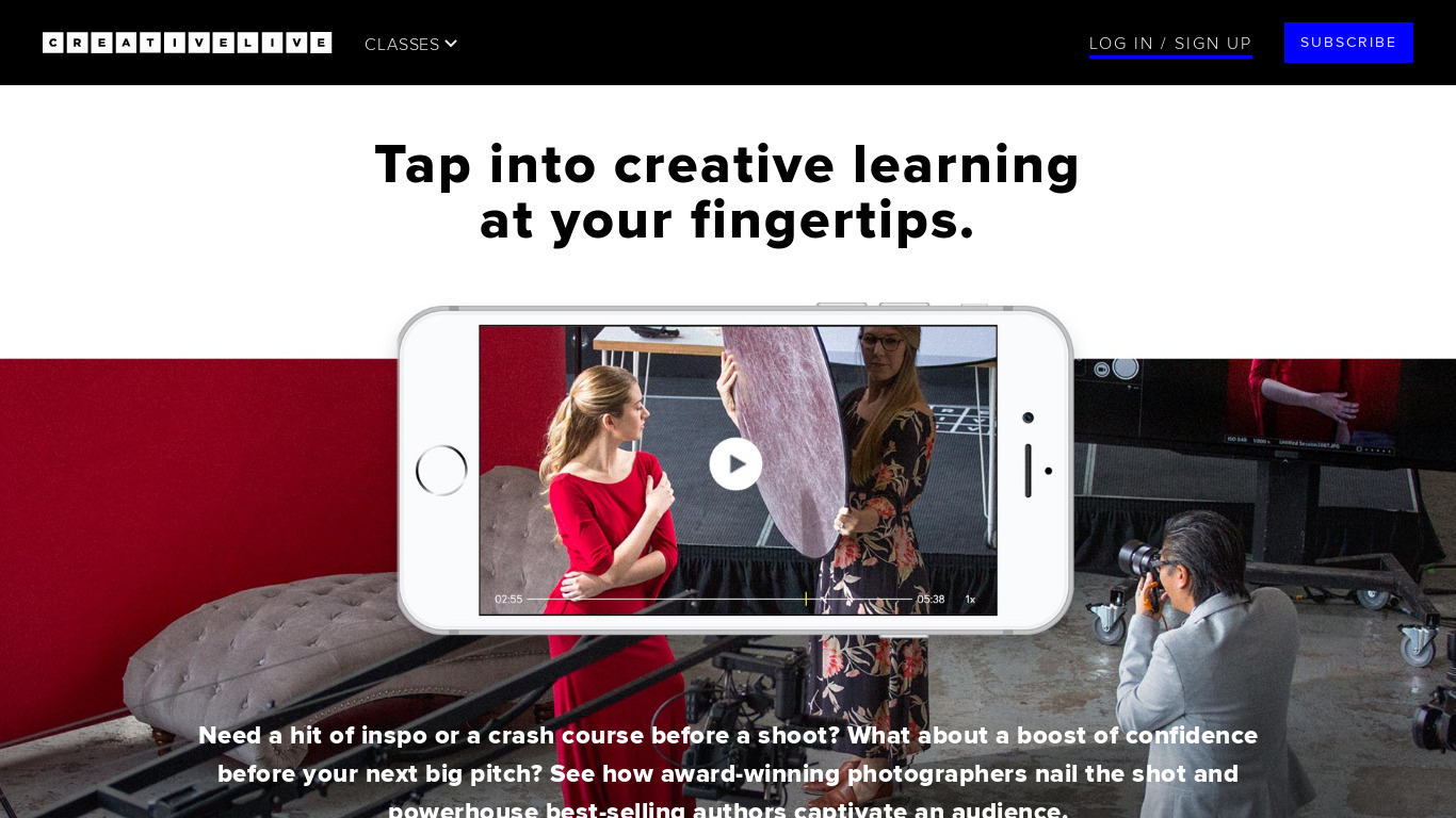 CreativeLive Apps Landing page