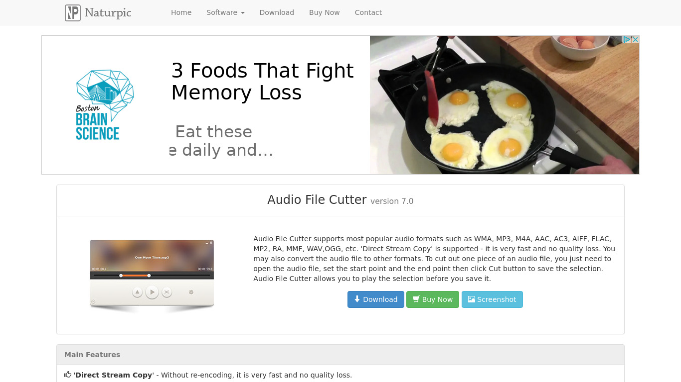 Audio File Cutter Landing page