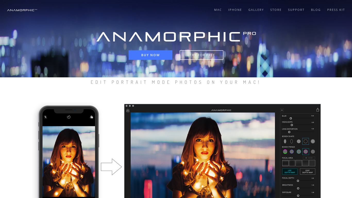 AnamorphicPro Landing page