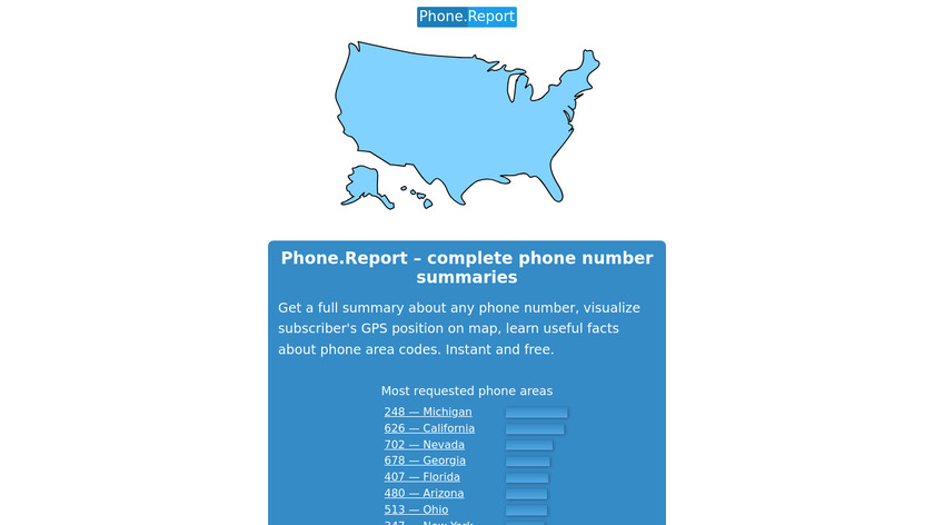 Phone.Report Landing Page
