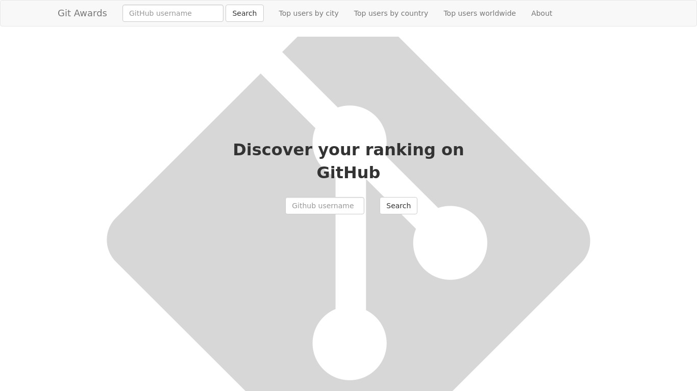 GitHub Awards Landing page