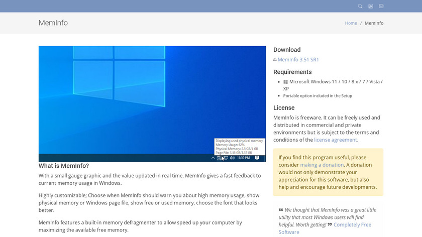 MemInfo Landing Page