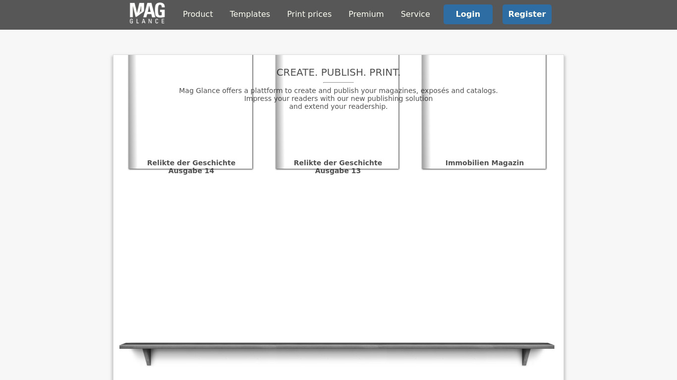 Mag Glance Landing page
