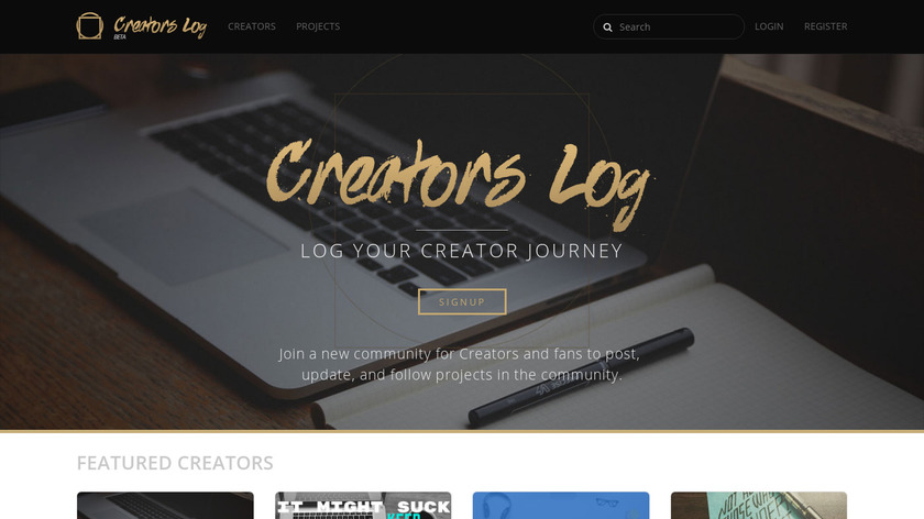 Creators Log Landing Page