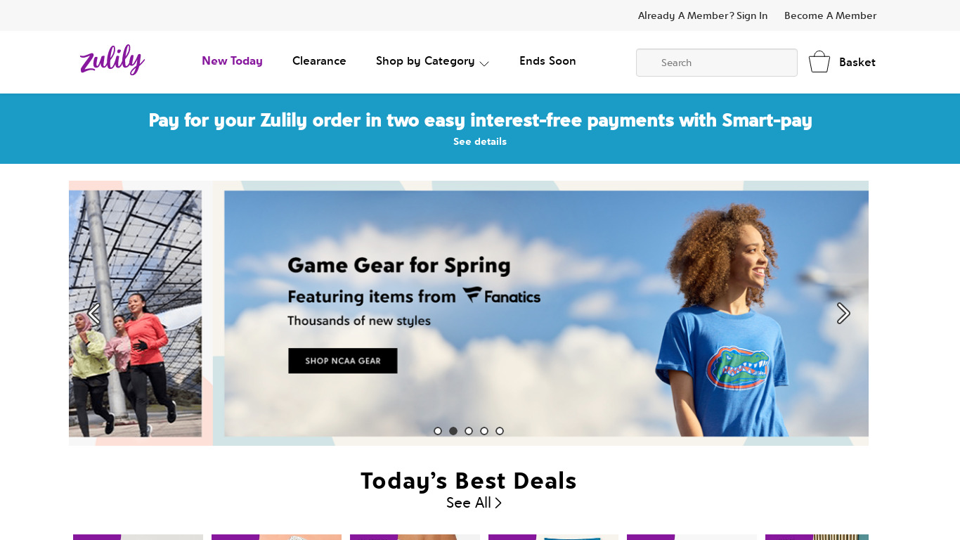 zulily Landing page