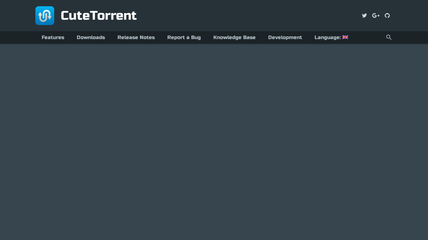CuteTorrent Landing page
