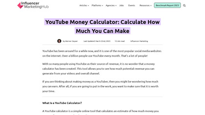 YouTube Money Calculator image