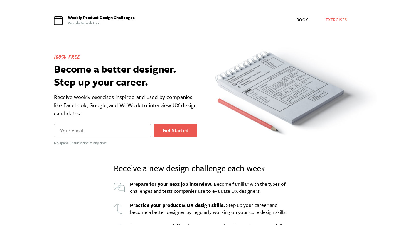 Weekly UX Exercise Landing page