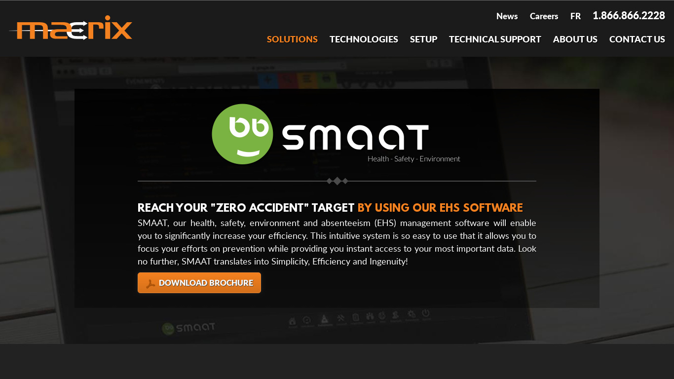 Smaat by Maerix Landing page