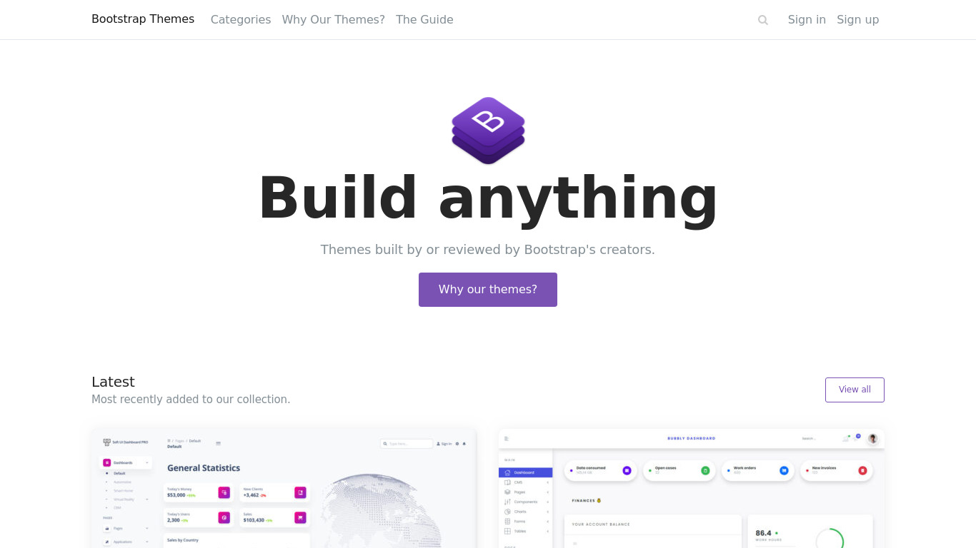 Bootstrap Themes Landing page