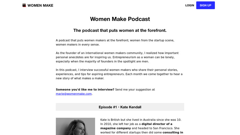 Women Make Podcast Landing Page