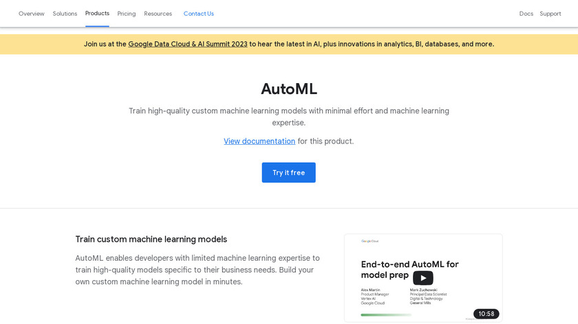 Google CLOUD AUTOML Landing Page