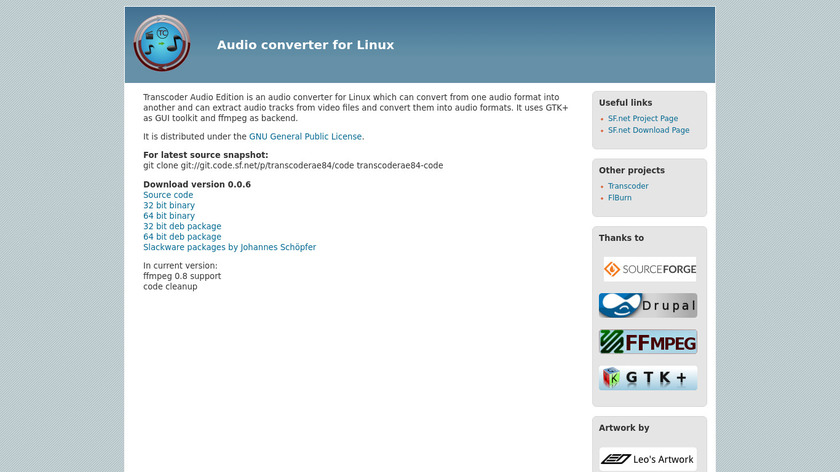 Transcoder Audio Edition Landing Page