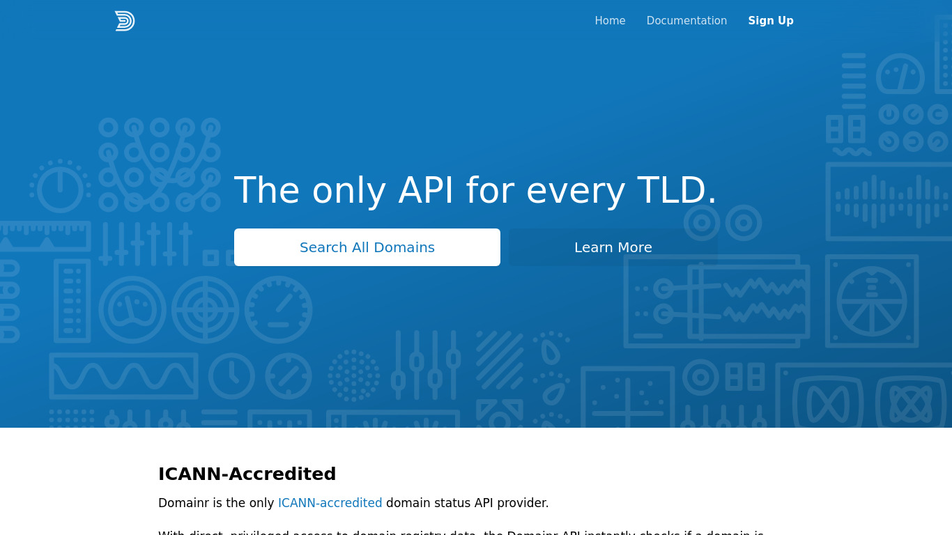 Domainr Landing page