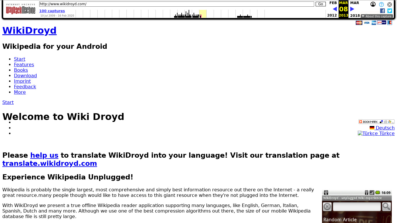 WikiDroyd Landing page