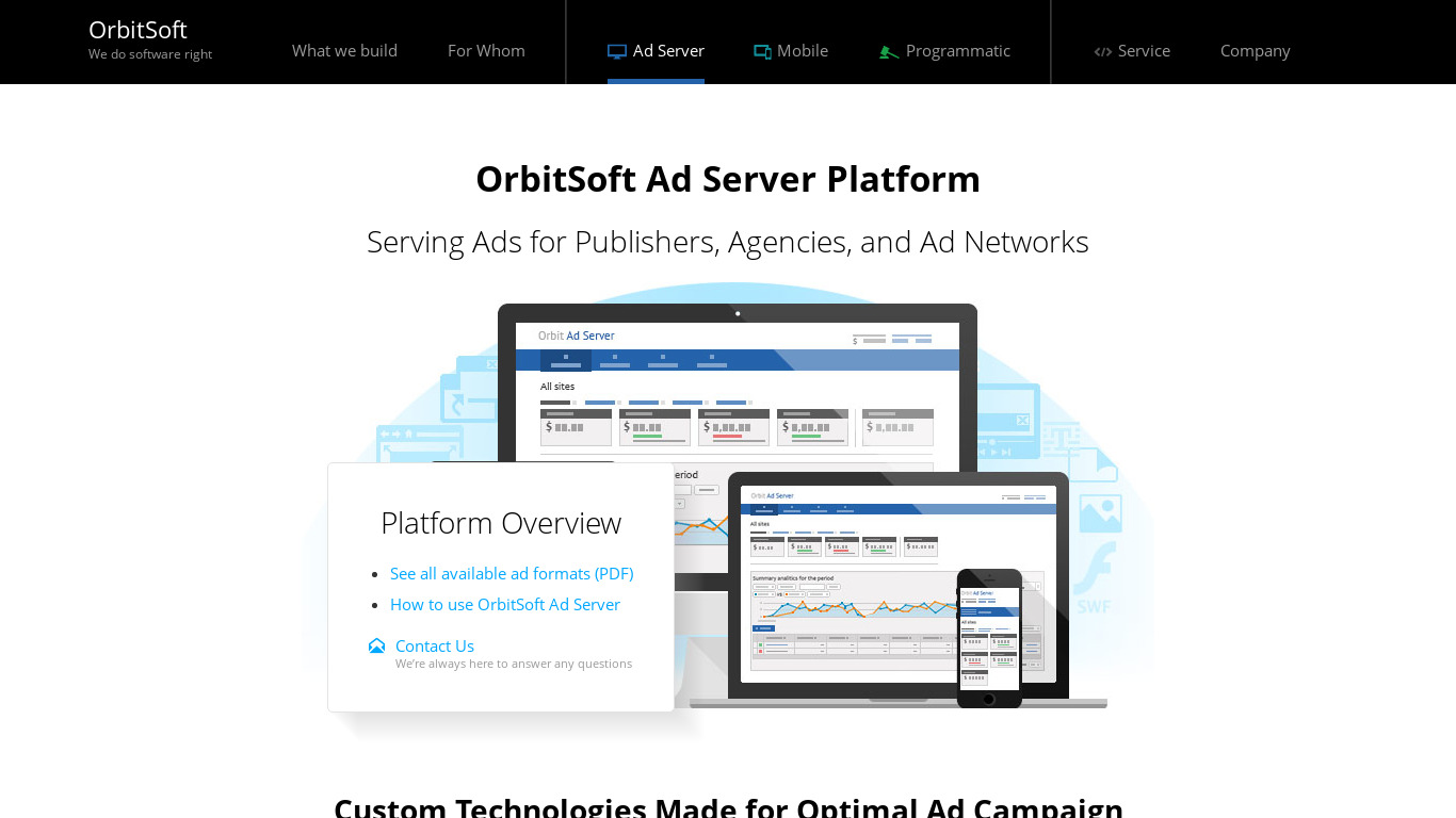orbitsoft.com Orbit Ad Server Landing page