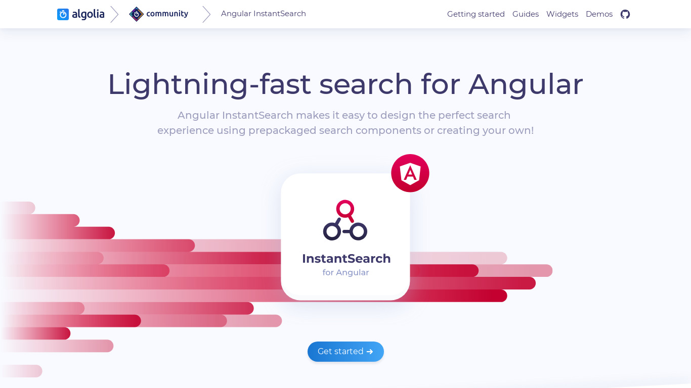 Angular InstantSearch by Algolia Landing page