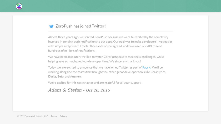 ZeroPush Landing Page