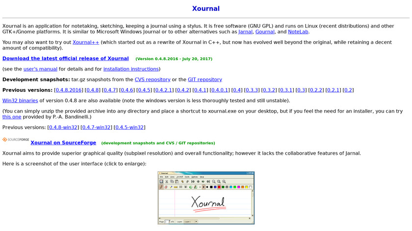 xournal Landing Page