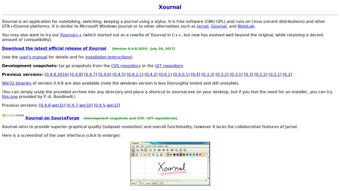 xournal Landing page