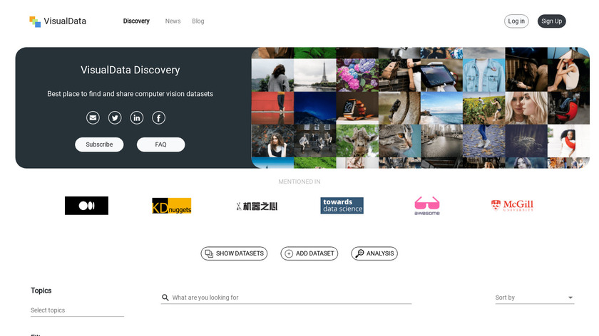 VisualData Landing Page