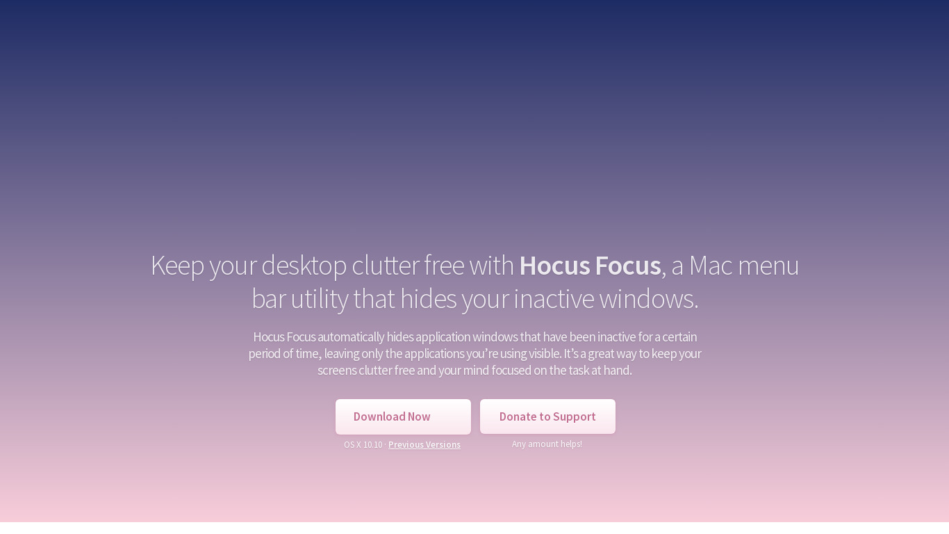Hocus Focus Landing page