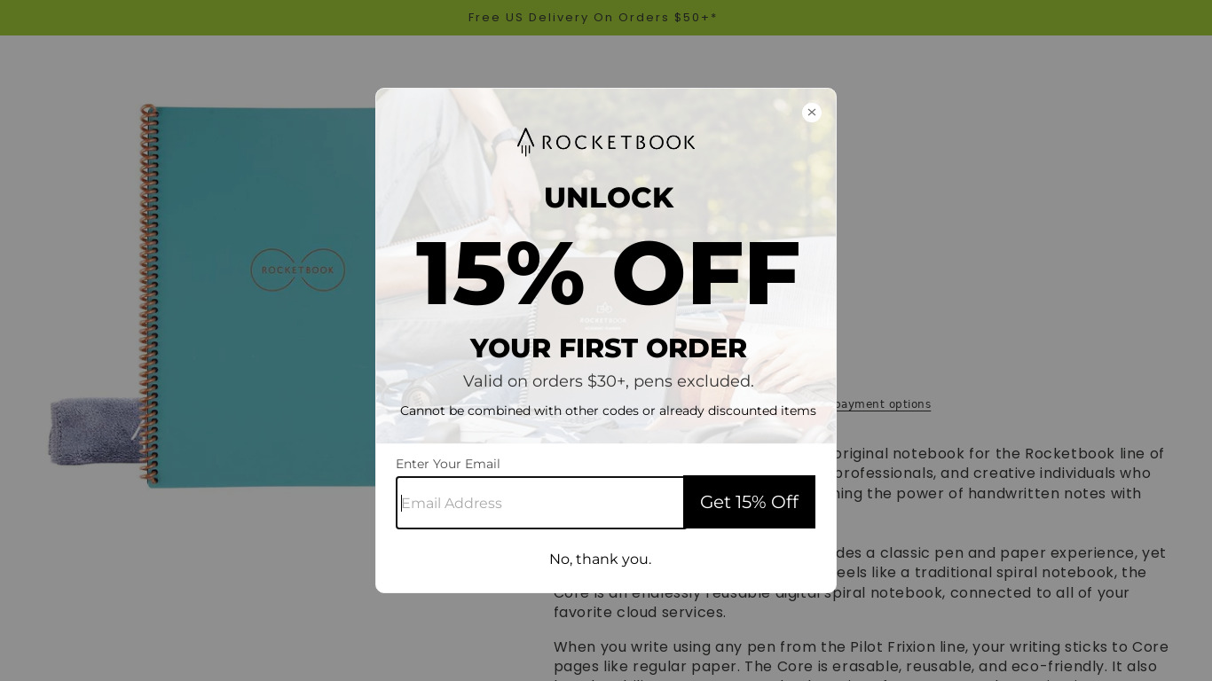 The Everlast Notebook Landing page