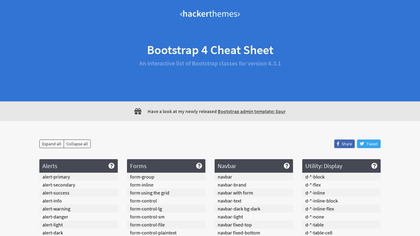 Bootstrap 4 Cheat Sheet screenshot