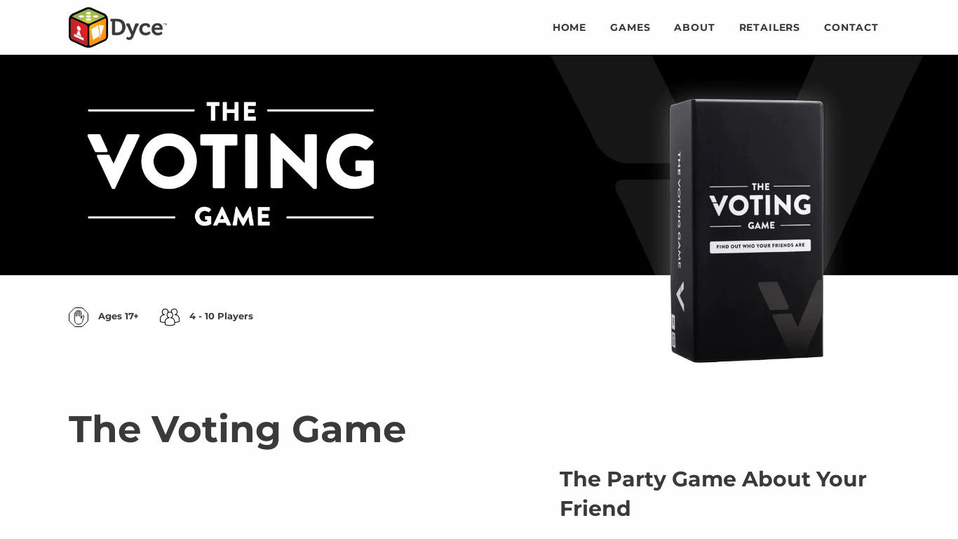 The Voting Game Landing page