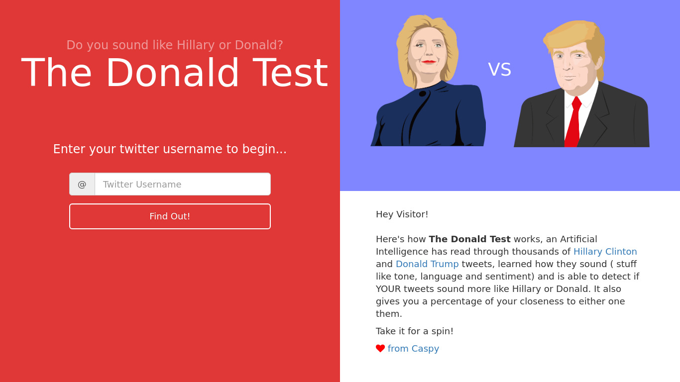 The Donald Test Landing page