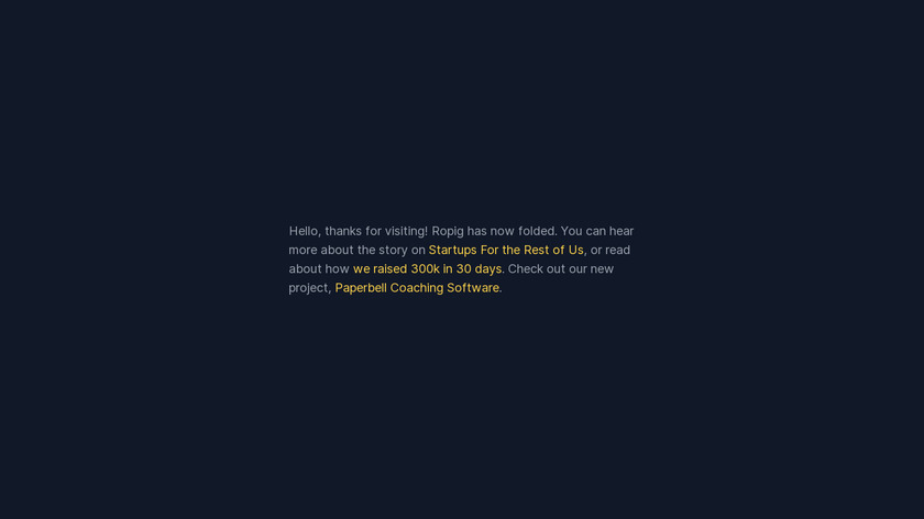 Ropig Landing Page