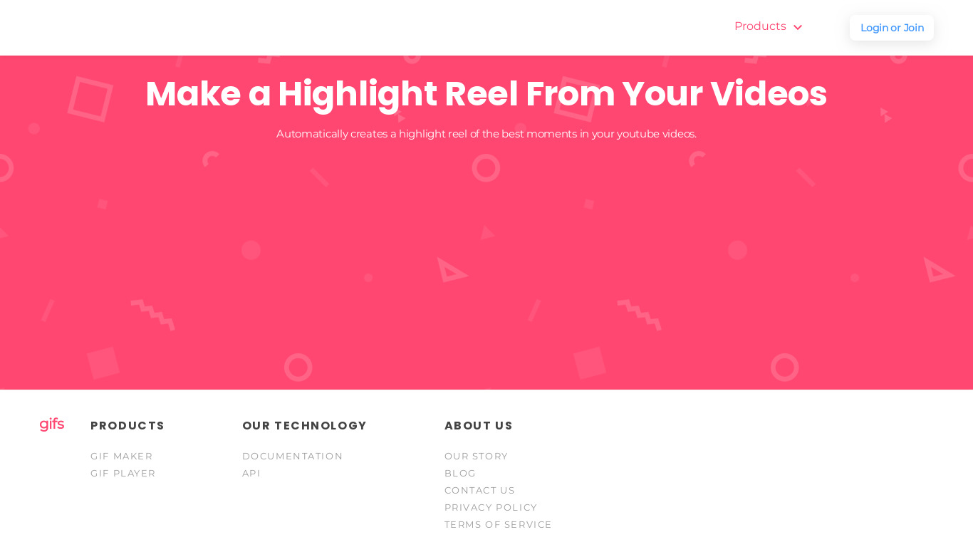Video Highlight Reel Maker Landing page