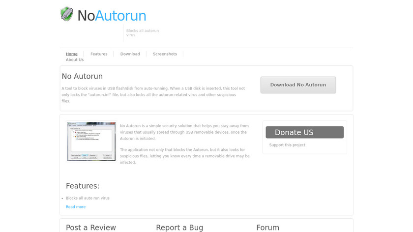 No Autorun Landing Page