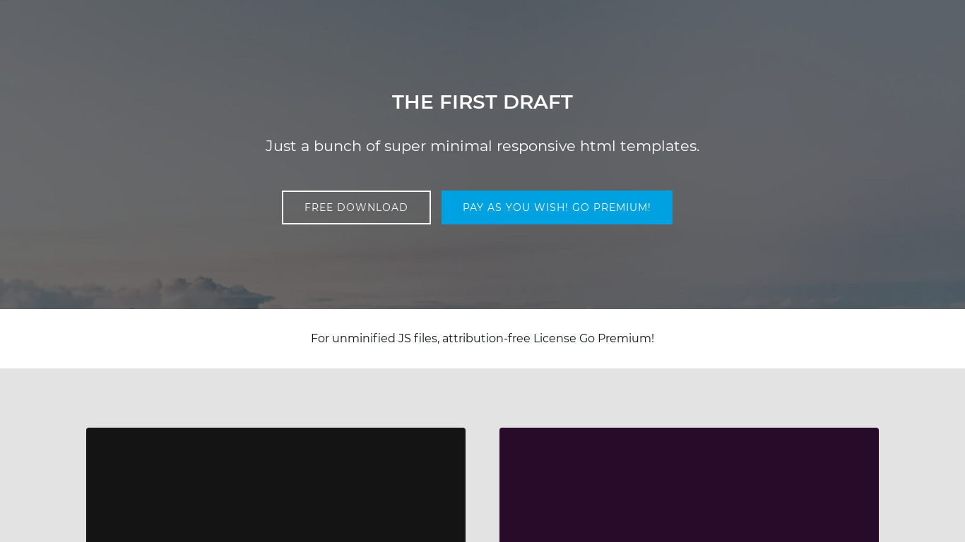 The First Draft Landing page