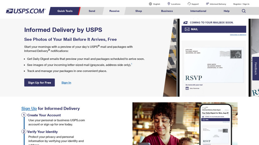 USPS Informed Delivery Landing Page