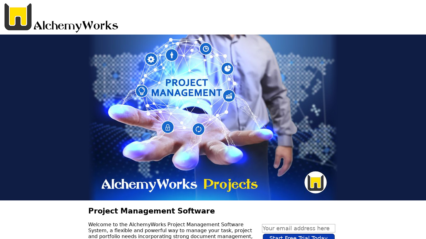 AlchemyWorks Projects Landing page